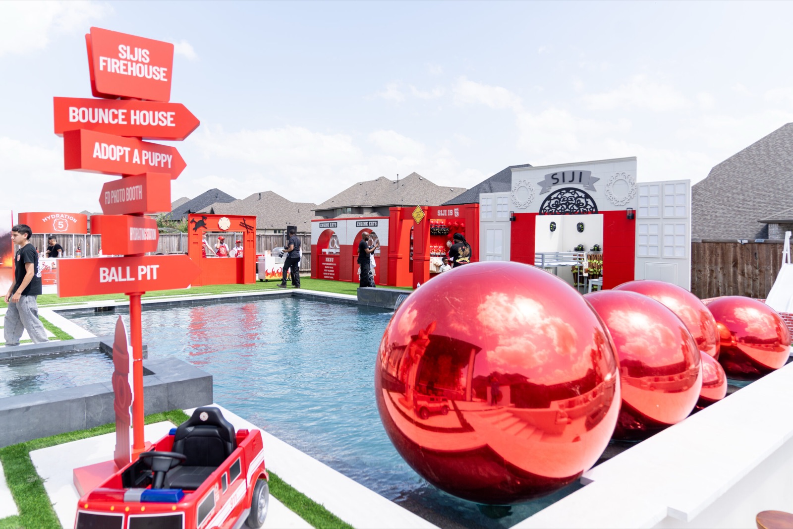 A poolside celebration
