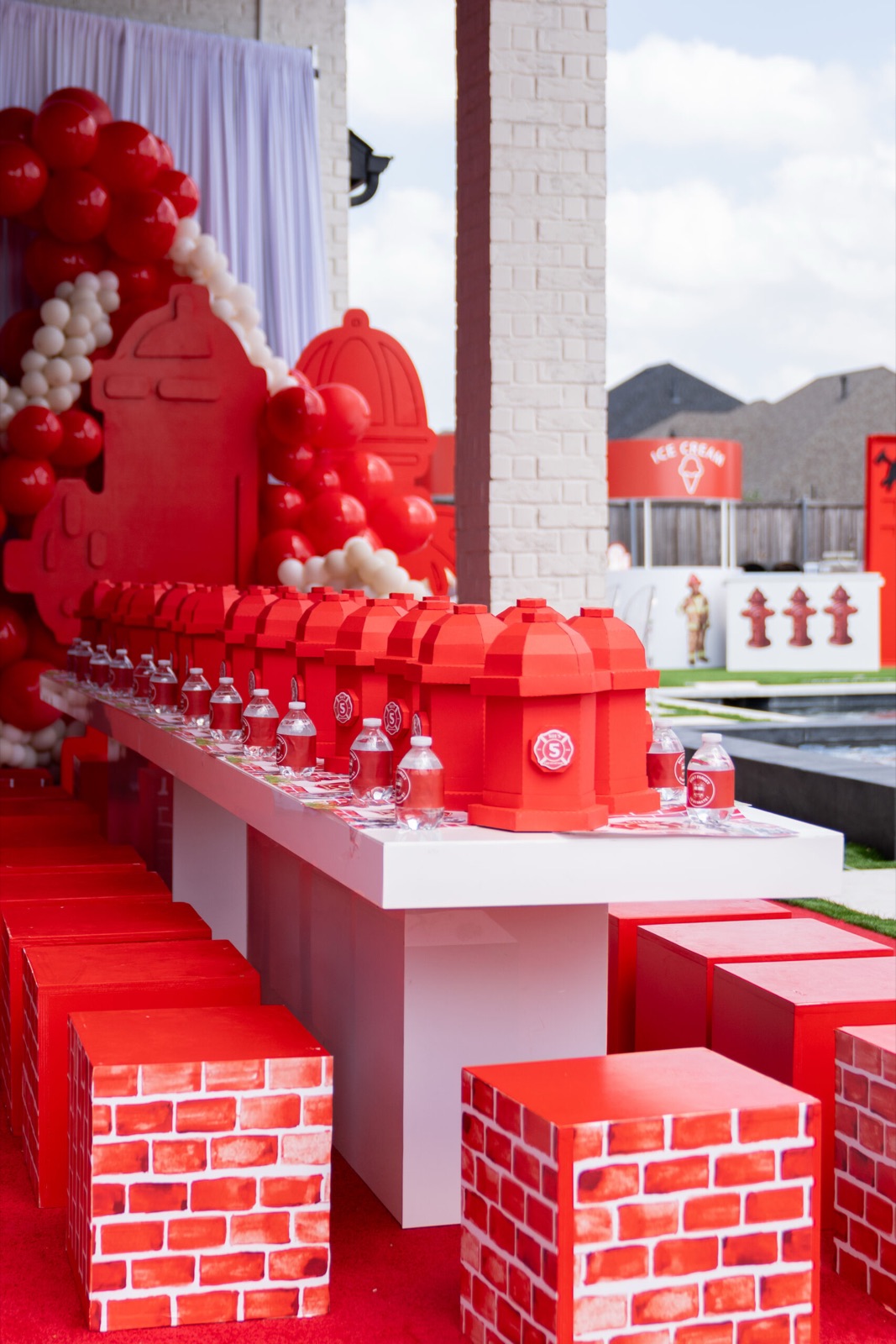 Brick and balloons