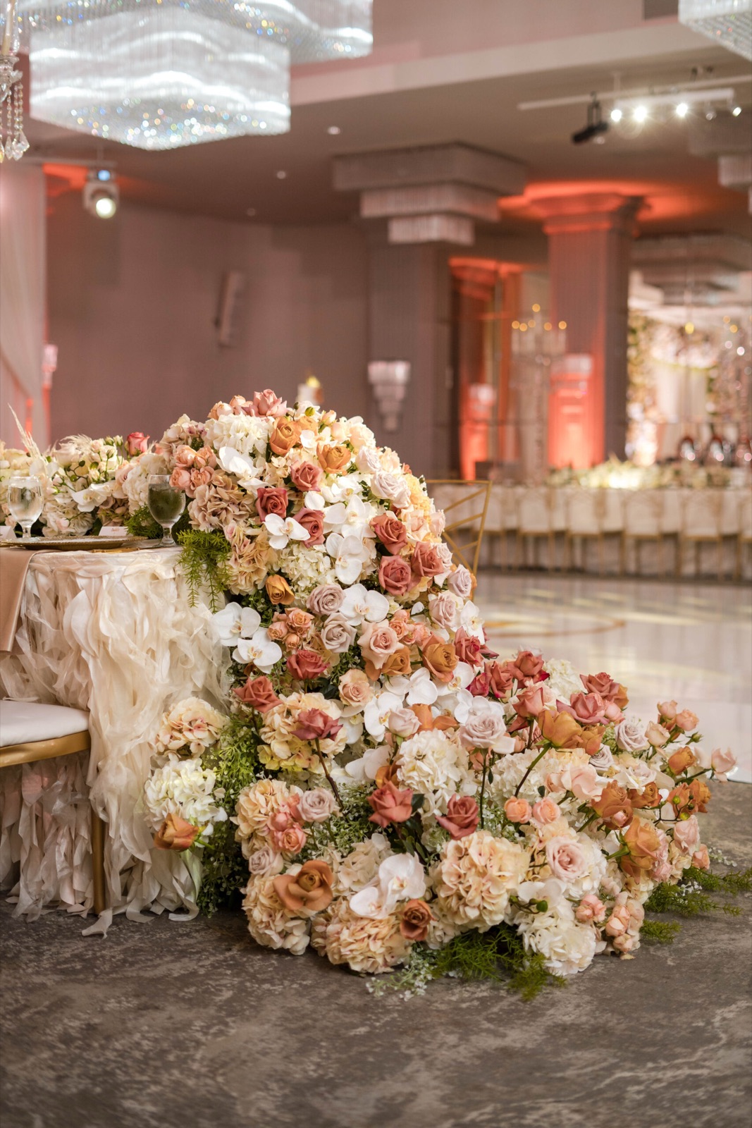 Blush floral wall